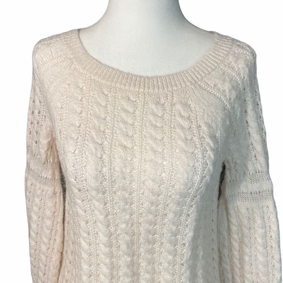 LOFT Knit Sweater Top White Size Petite Small - Picture 2 of 9